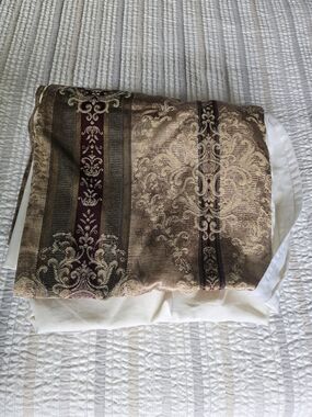 CROSCILL DOVER TOWNHOUSE BURGUNDY GREEN GOLD KING BED SKIRT